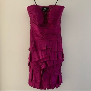 NWOT: ML by Monique Lhuillier strapless taffeta dress. Size 10.